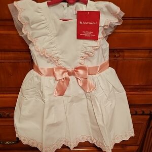 American Girl White Dress with Pink Ribbon